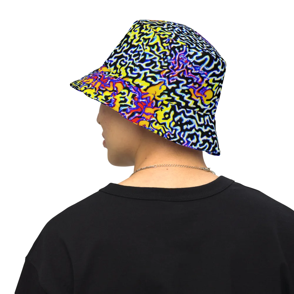 Acid Script on Reversible Bucket Hat — Back Inside