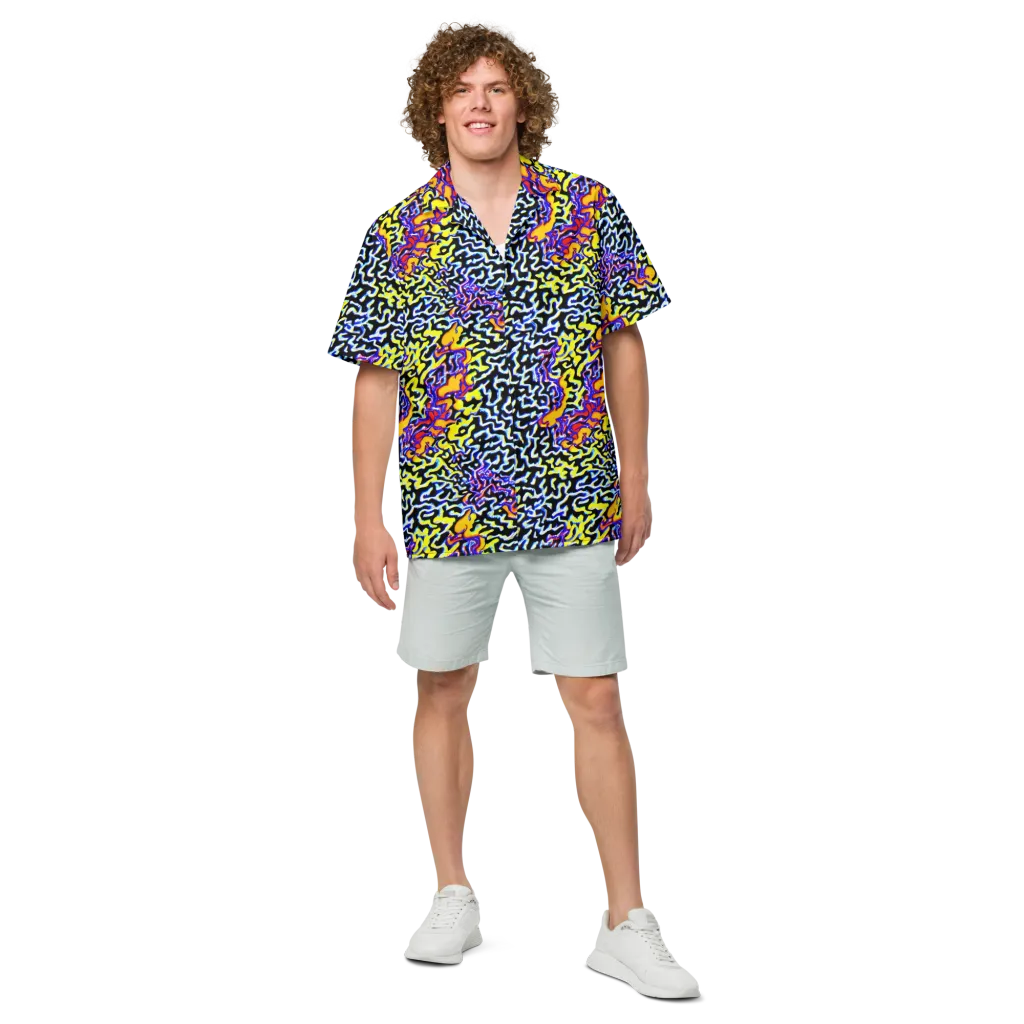 Acid Script on Button Shirt — Front