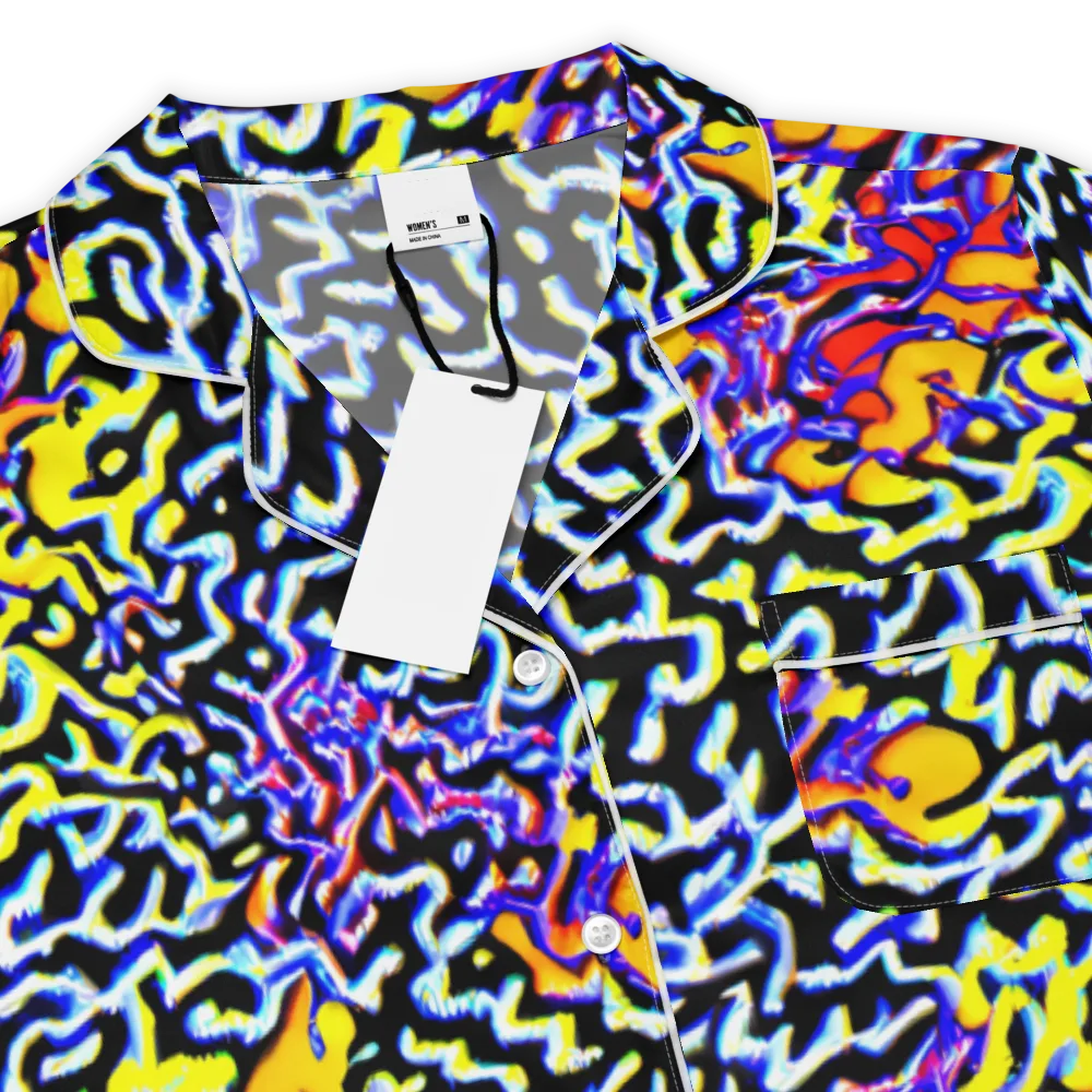 Acid Script on Women's Short Sleeve Pajama Top — Product details