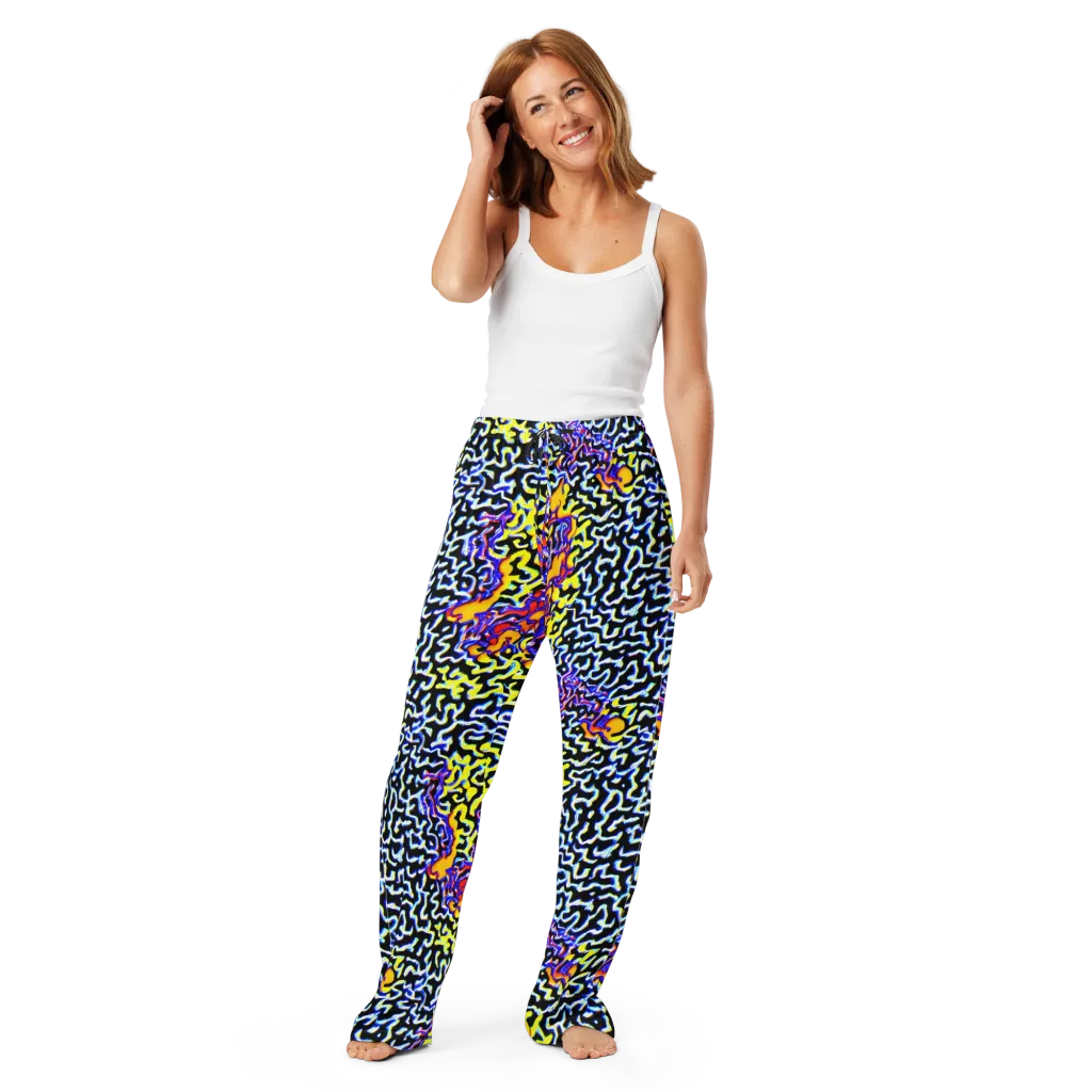 Acid Script on Women's Pajama Pants — Front