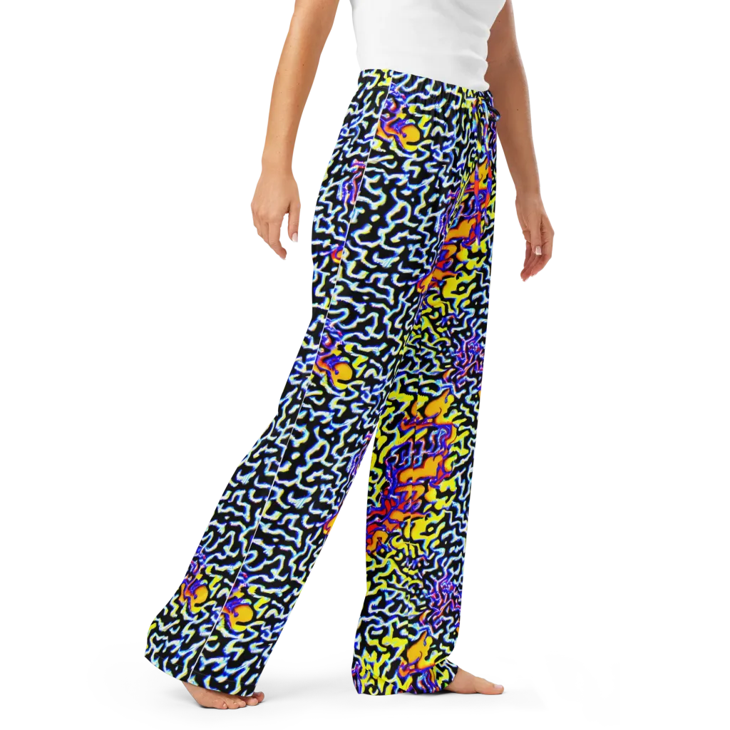 Acid Script on Women's Pajama Pants — Right Front