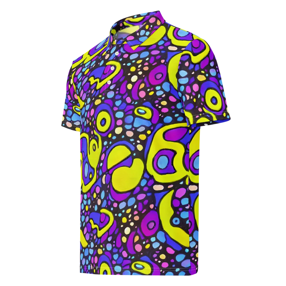Chromatic Orbits on Men's Slim Fit Polo Shirt — Left Front