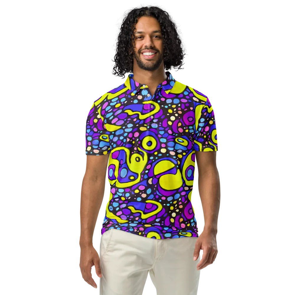 Chromatic Orbits on Men's Slim Fit Polo Shirt — Front