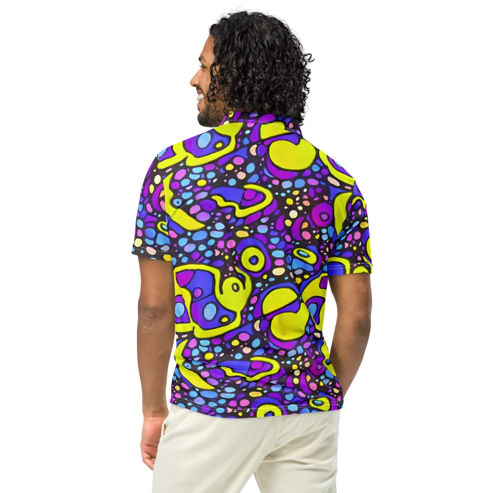 Chromatic Orbits on Men's Slim Fit Polo Shirt — Back