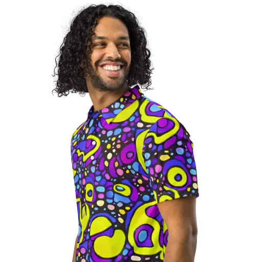 Chromatic Orbits on a Men's Slim Fit Polo Shirt