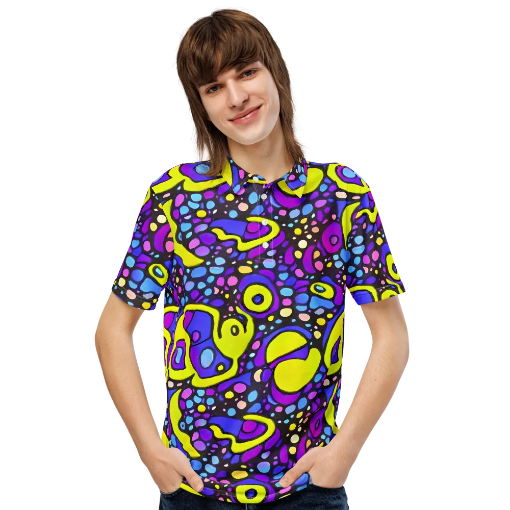 Chromatic Orbits on Men's Slim Fit Polo Shirt — Front