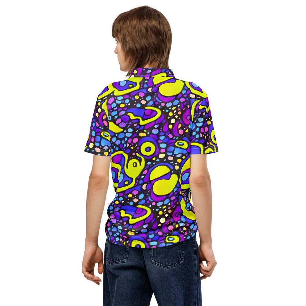 Chromatic Orbits on Men's Slim Fit Polo Shirt — Back