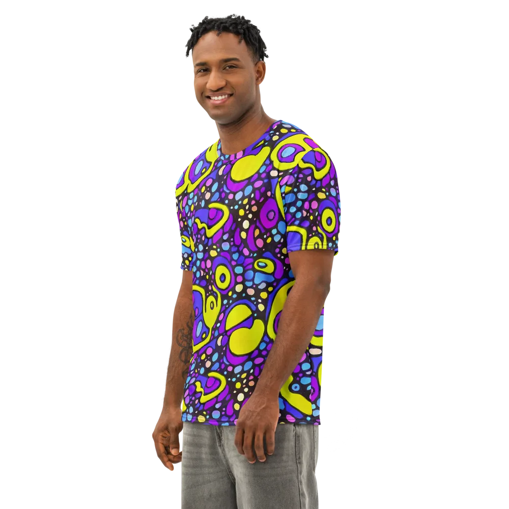Chromatic Orbits on Men's Cotton Crew Neck T-Shirt — Left Front