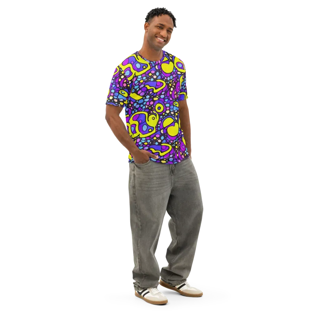 Chromatic Orbits on Men's Cotton Crew Neck T-Shirt — Right Front