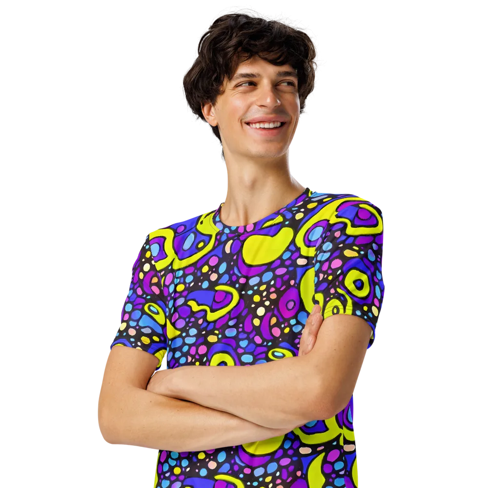 Chromatic Orbits on Men's Crew Neck T-Shirt — Left Front