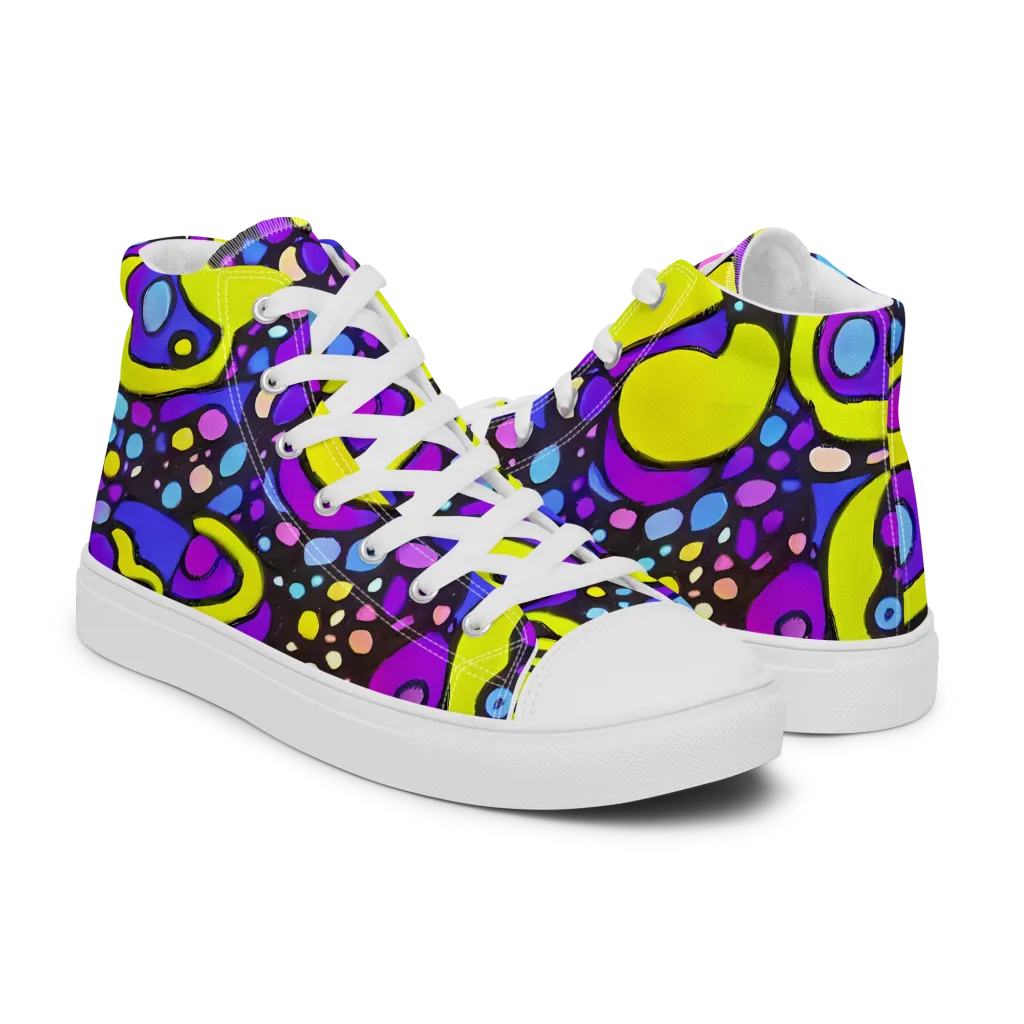 Chromatic Orbits on Men's High Top Canvas Shoes — Right
