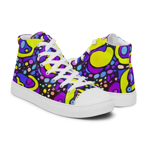 Chromatic Orbits on a Men's High Top Canvas Shoes