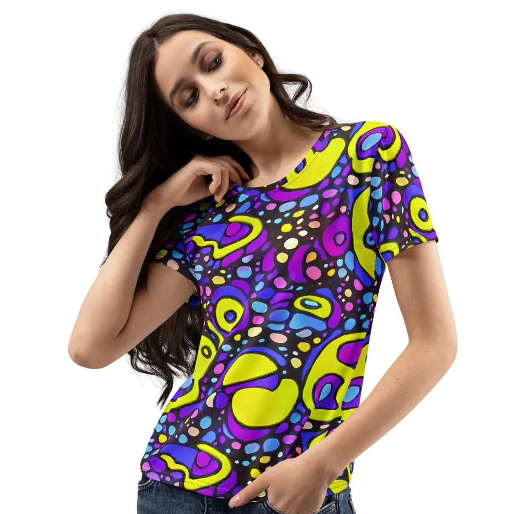 Chromatic Orbits on Women's Crew Neck T-Shirt — Left Front