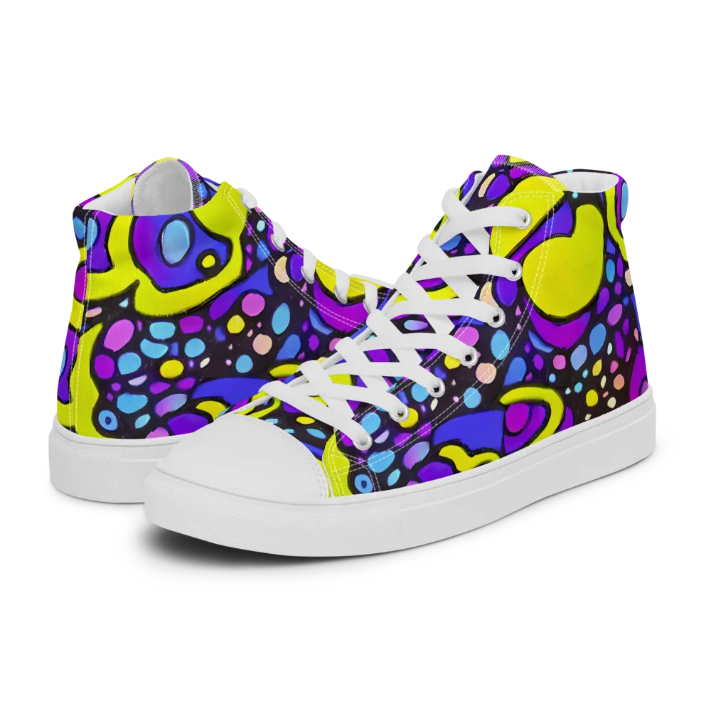 Chromatic Orbits on Women's High Top Canvas Shoes — Left