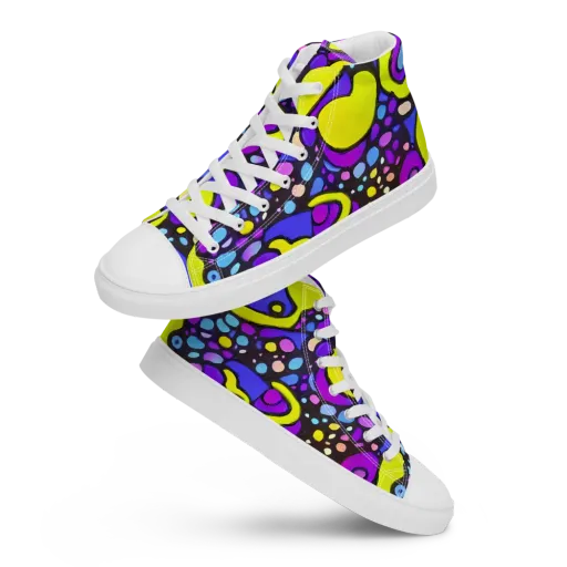 Chromatic Orbits on a Women's High Top Canvas Shoes