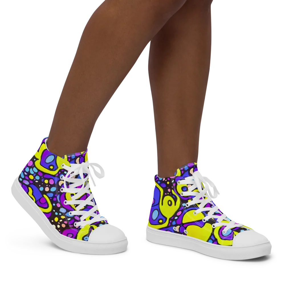 Chromatic Orbits on Women's High Top Canvas Shoes — Right