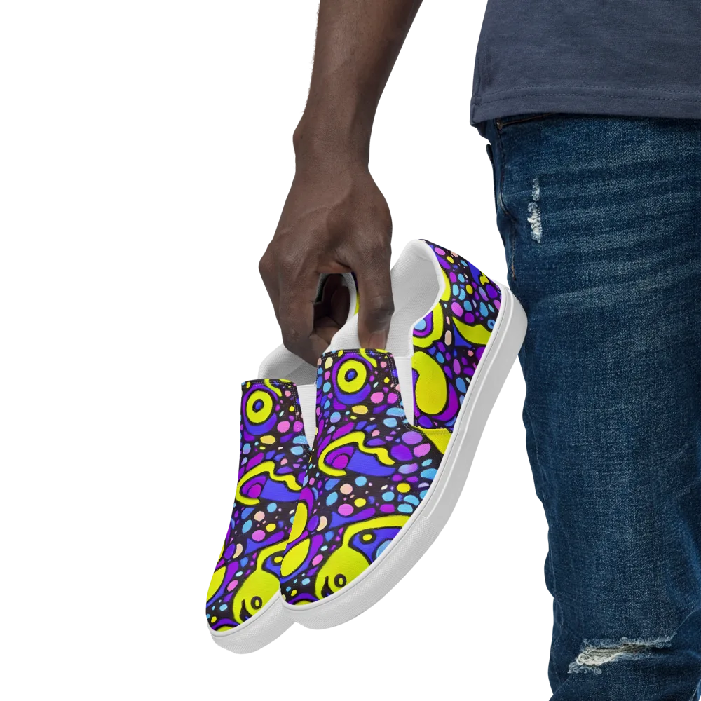 Chromatic Orbits on Men's Slip-On Canvas Shoes — Left Front