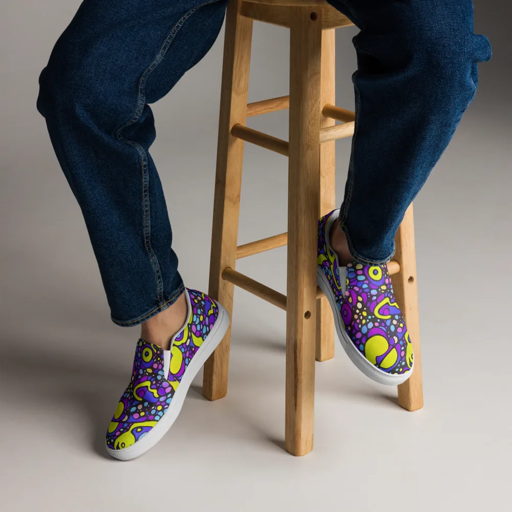 Chromatic Orbits on Men's Slip-On Canvas Shoes — Front