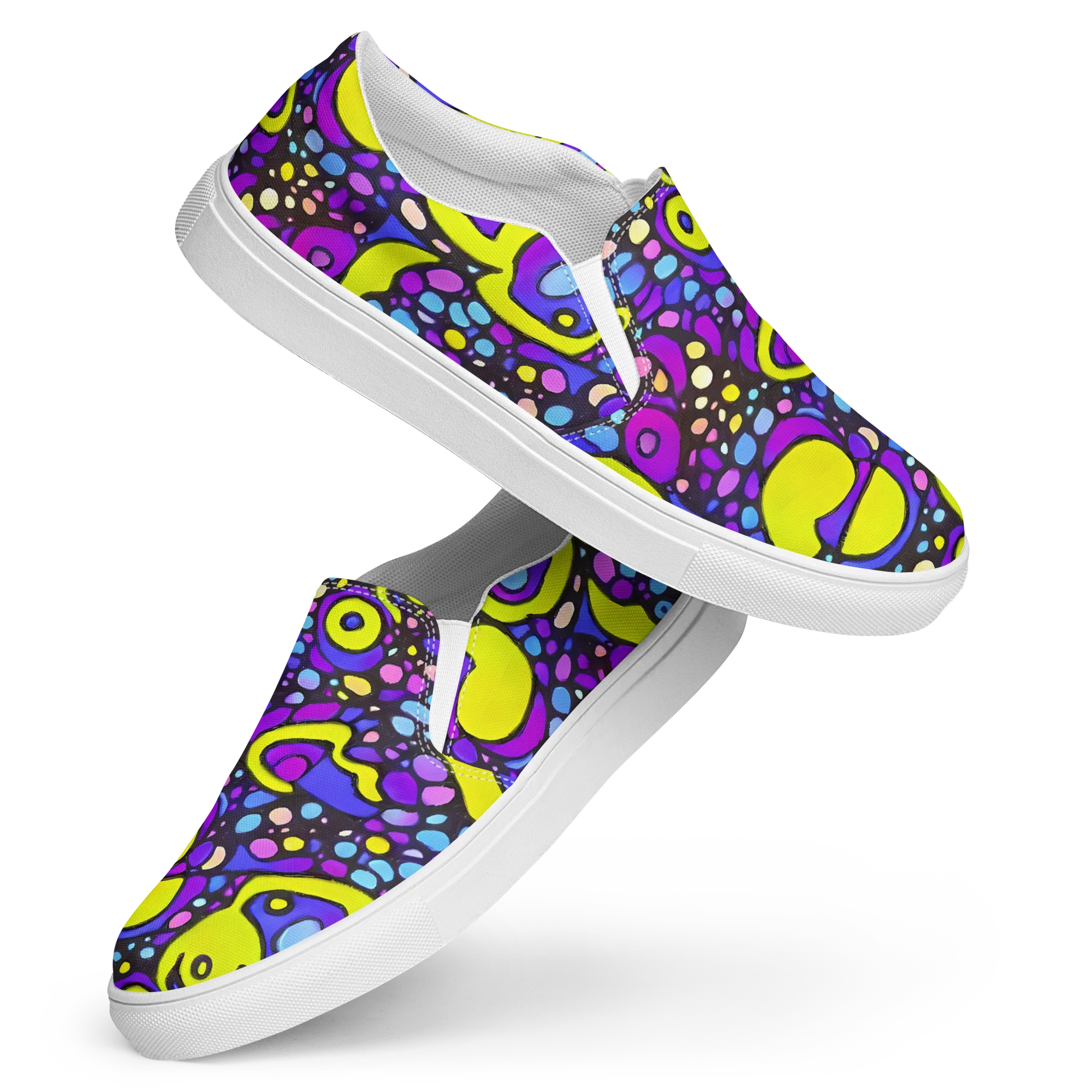 Chromatic Orbits on Women's Slip-On Canvas Shoes — Front