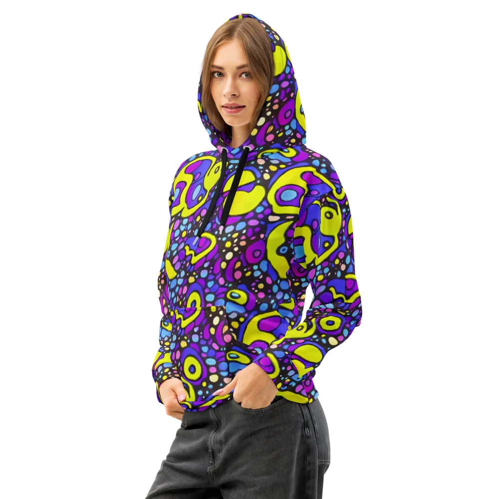 Chromatic Orbits on Cotton Hoodie — Left Front