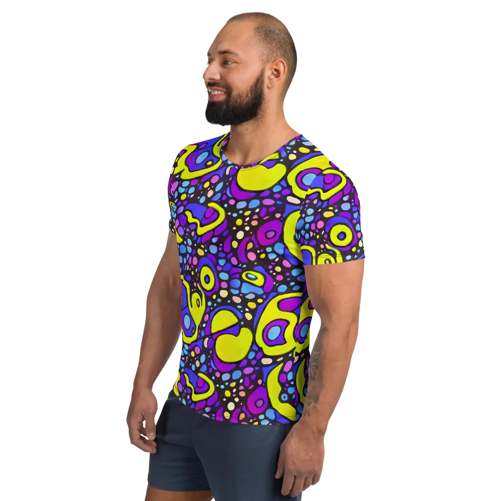 Chromatic Orbits on Men's Athletic T-Shirt — Left