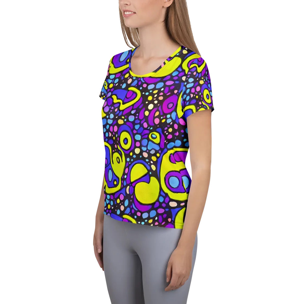 Chromatic Orbits on Women's Athletic T-Shirt — Left