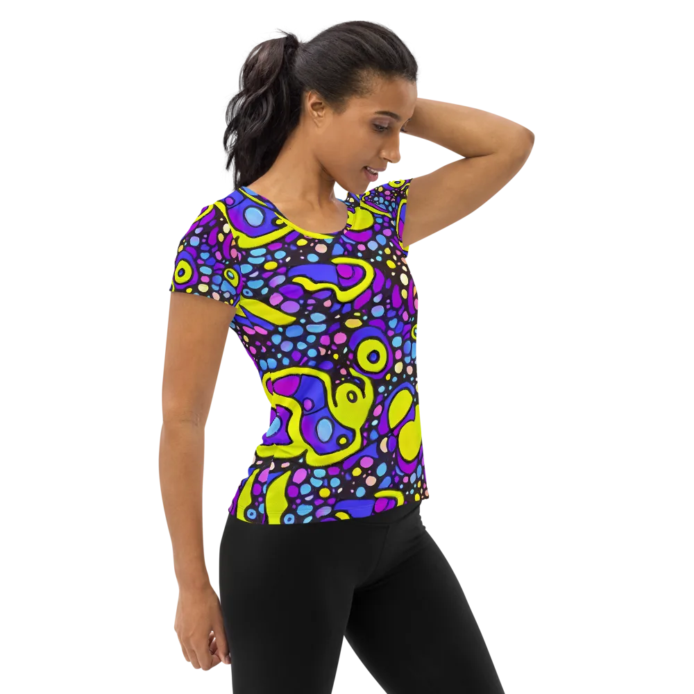 Chromatic Orbits on Women's Athletic T-Shirt — Right