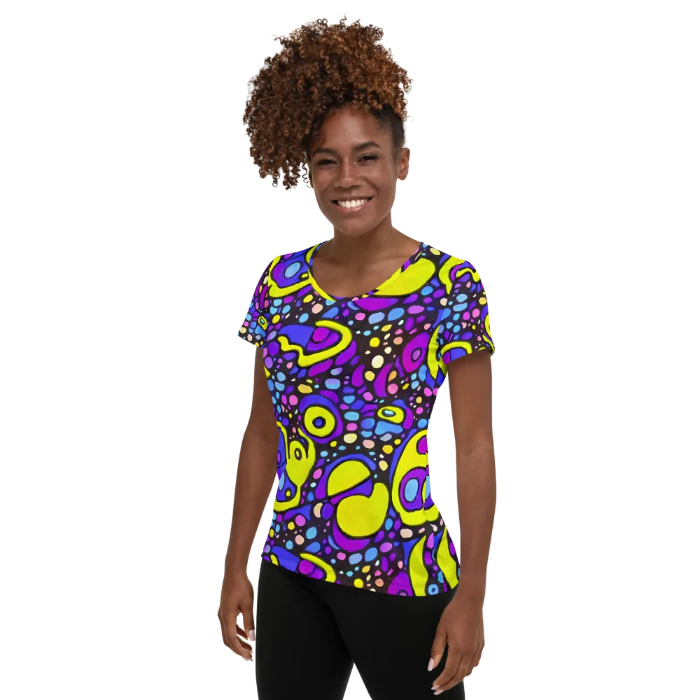 Chromatic Orbits on Women's Athletic T-Shirt — Left
