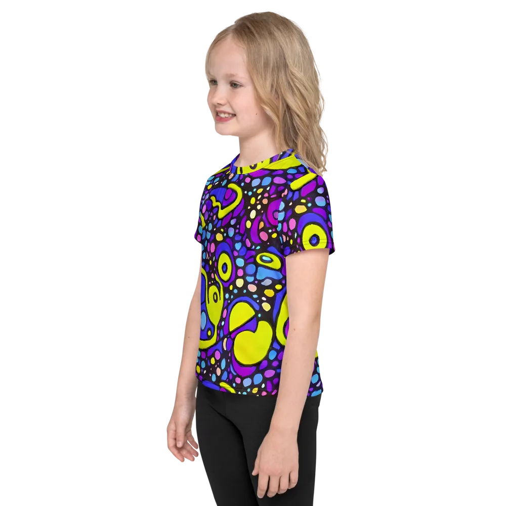 Chromatic Orbits on Kids Crew Neck T-Shirt — Left