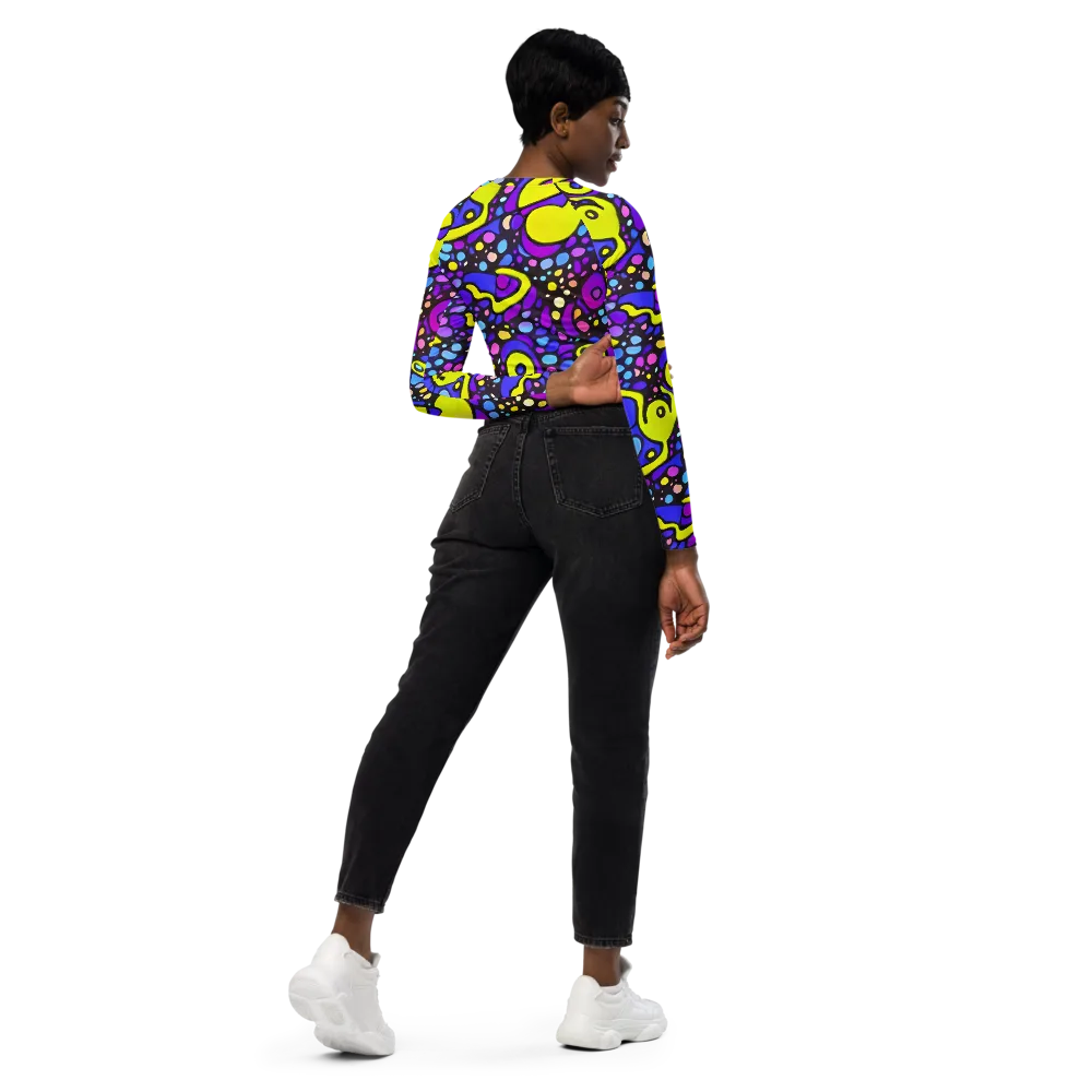 Chromatic Orbits on Long Sleeve Crop Top — Right Back