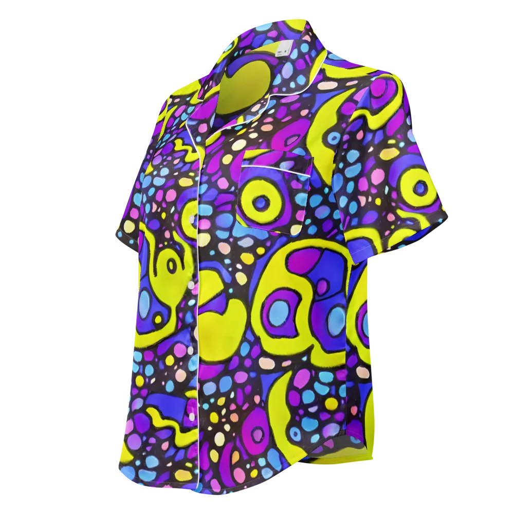 Chromatic Orbits on Women's Short Sleeve Pajama Top — Left Front