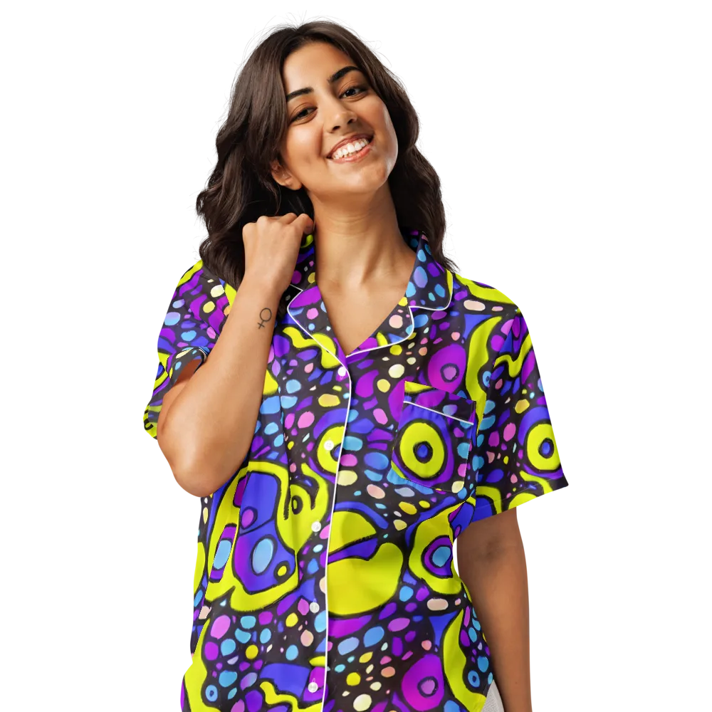 Chromatic Orbits on Women's Short Sleeve Pajama Top — Front