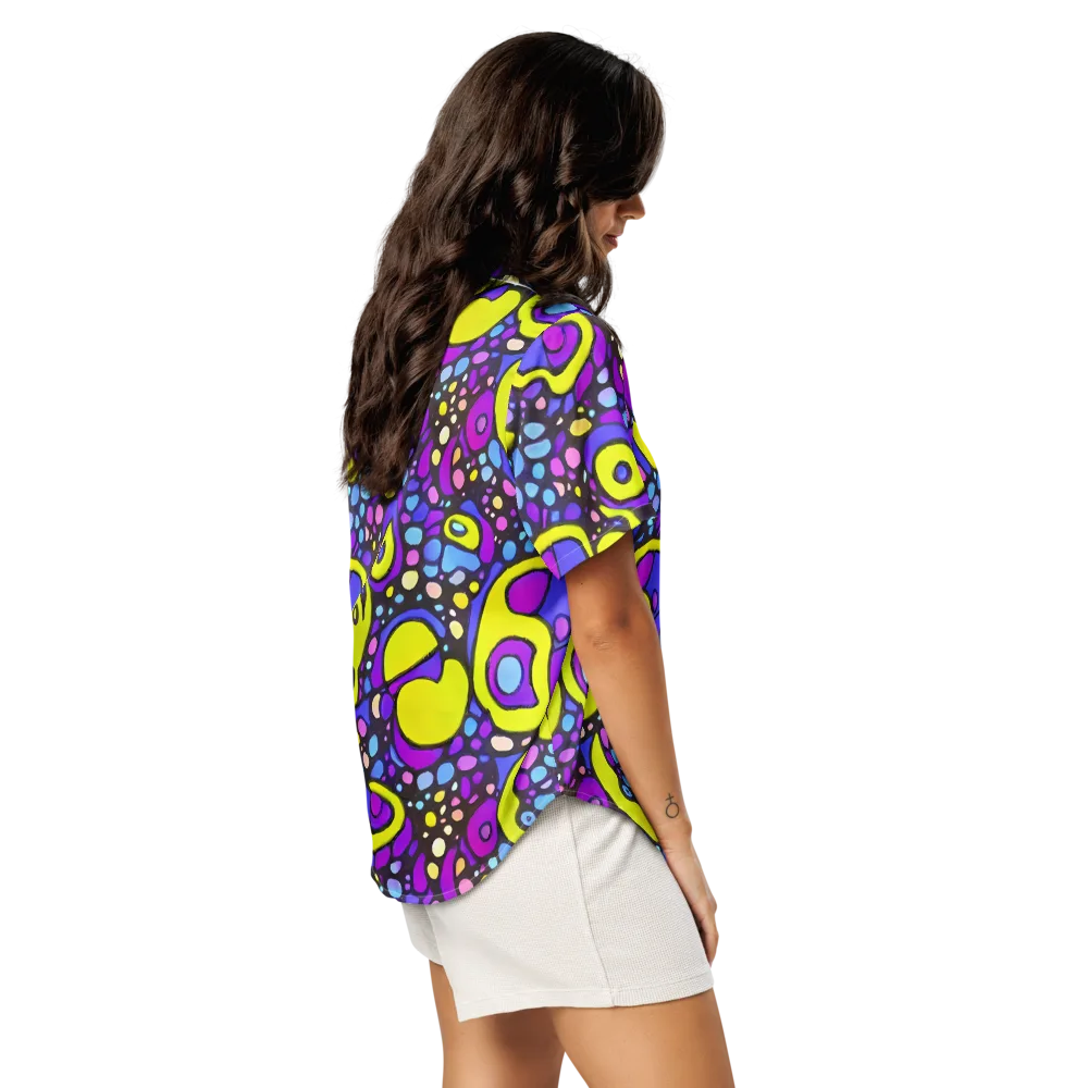 Chromatic Orbits on Women's Short Sleeve Pajama Top — Right Back