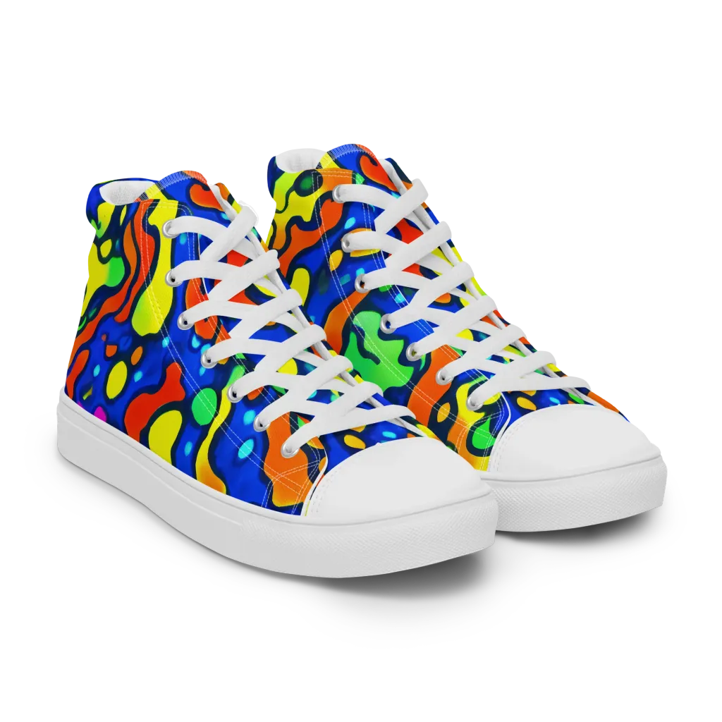 Bright Matter on Men's High Top Canvas Shoes — Right Front