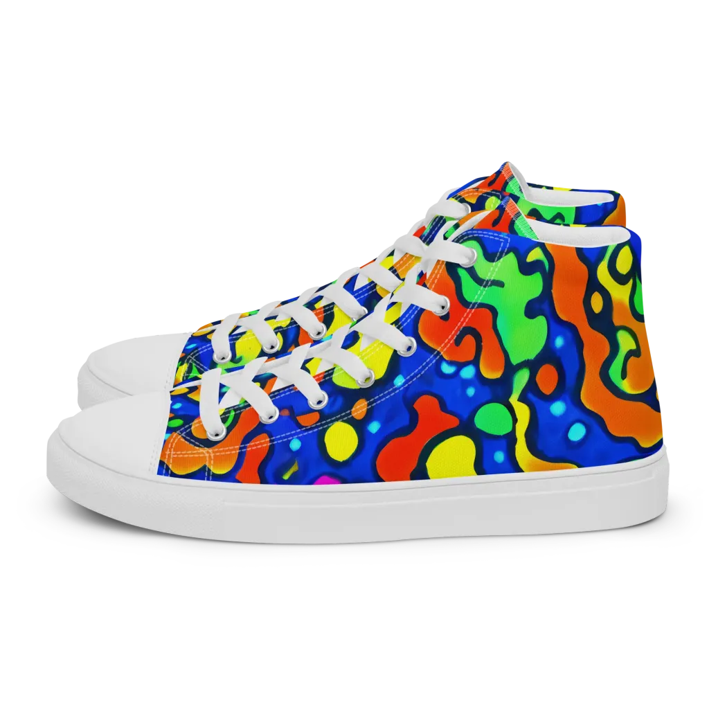 Bright Matter on Men's High Top Canvas Shoes — Left