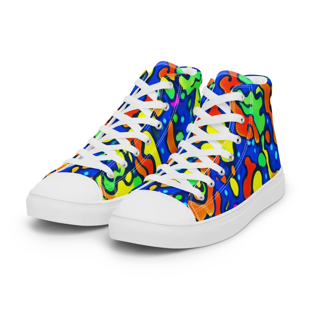 Bright Matter on Women's High Top Canvas Shoes — Left Front