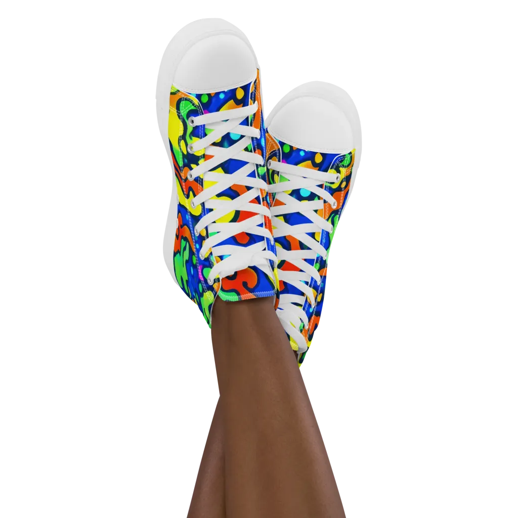 Bright Matter on Women's High Top Canvas Shoes — Front