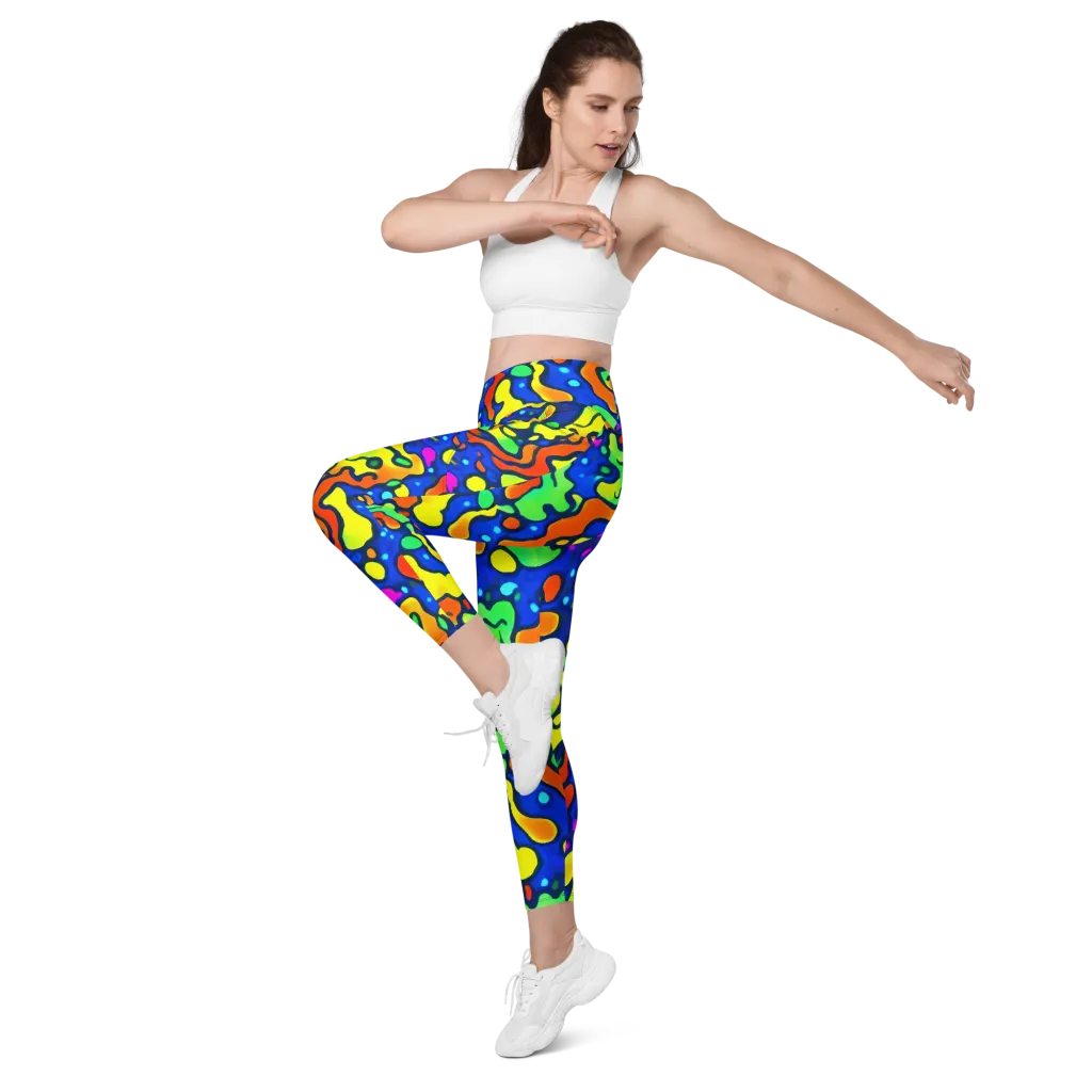 Bright Matter on Leggings with Pockets — Left Front