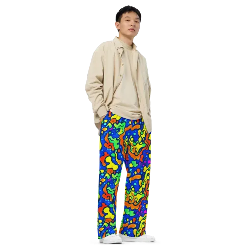 Bright Matter on a Wide-Leg Pants