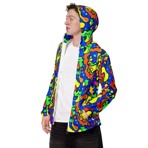 Bright Matter on a Men's Windbreaker