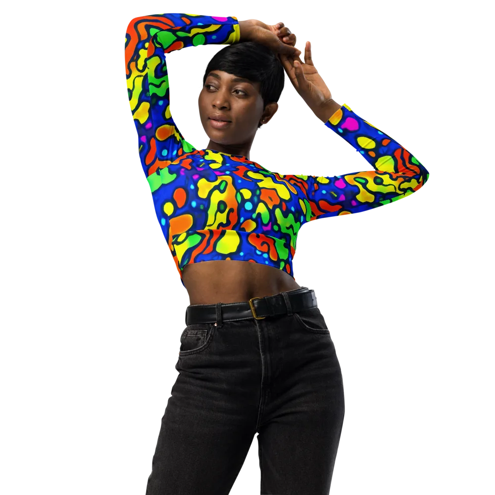 Bright Matter on Long Sleeve Crop Top — Front