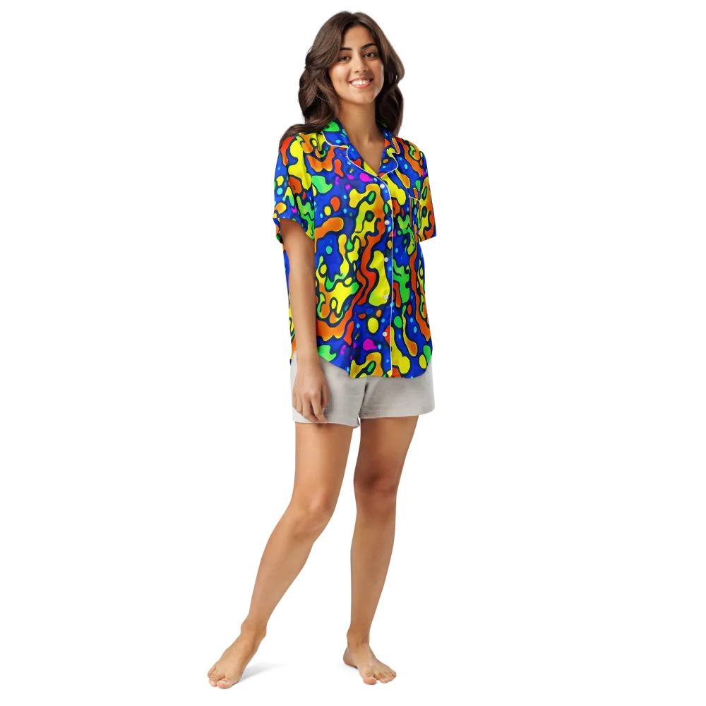 Bright Matter on Women's Short Sleeve Pajama Top — Front
