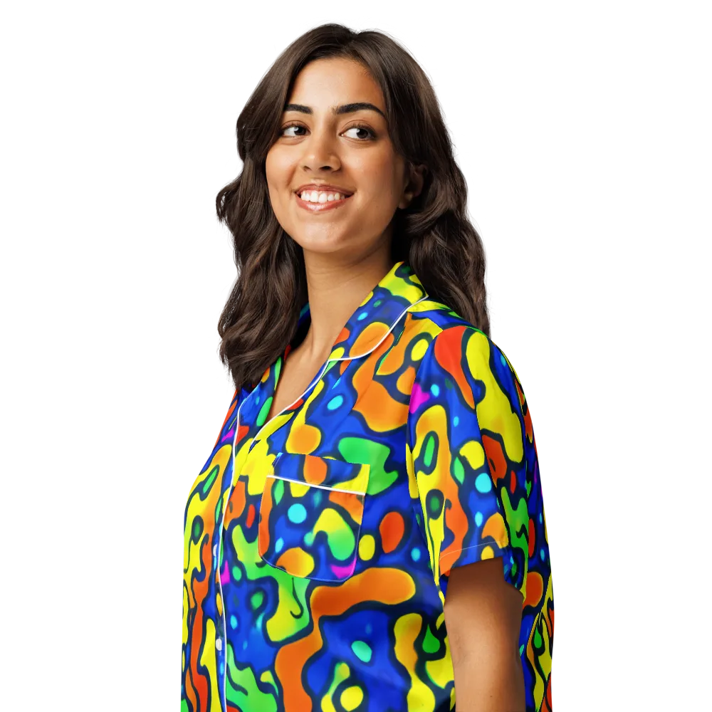 Bright Matter on Women's Short Sleeve Pajama Top — Left Front