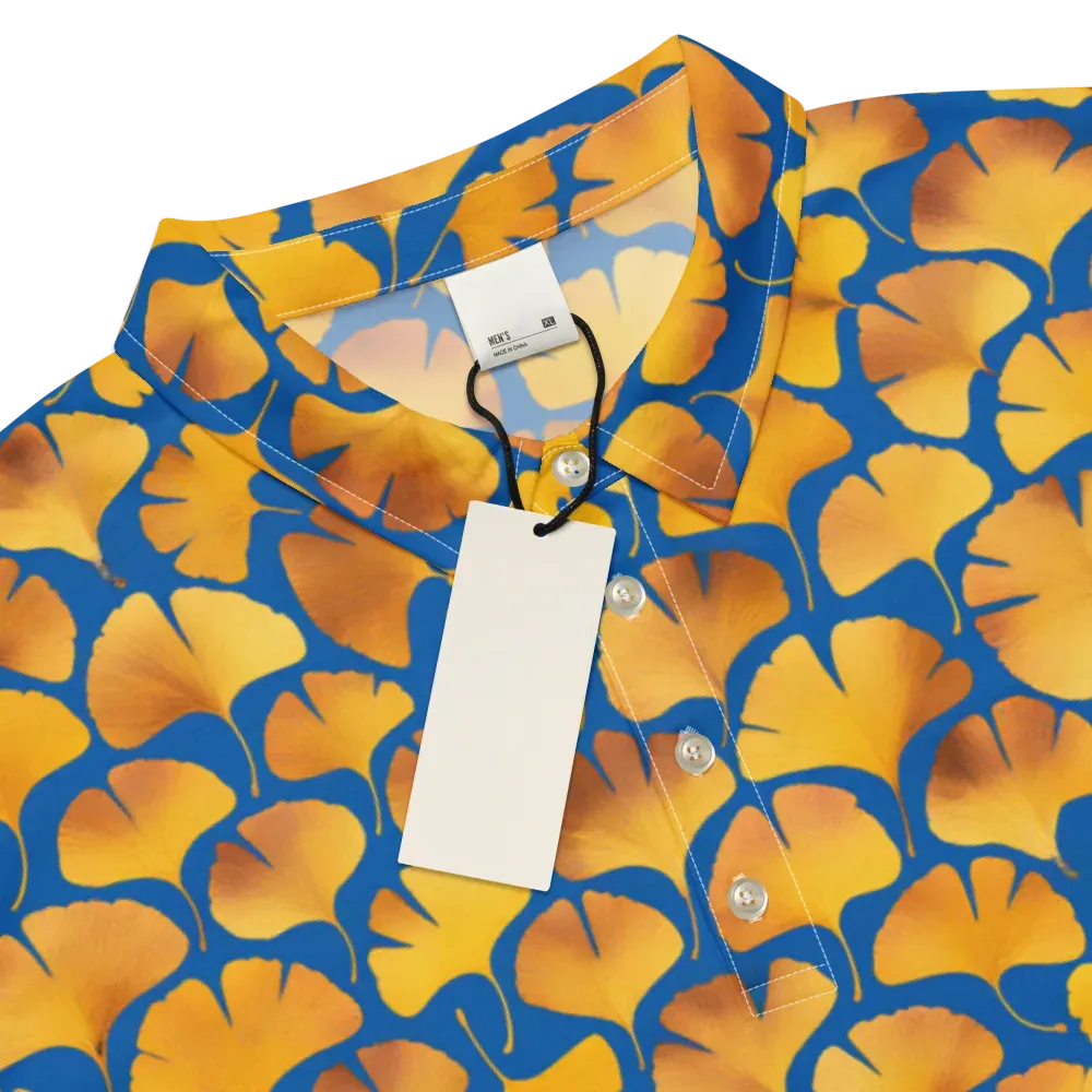 Blue Ginkgo on Men's Slim Fit Polo Shirt — Product details