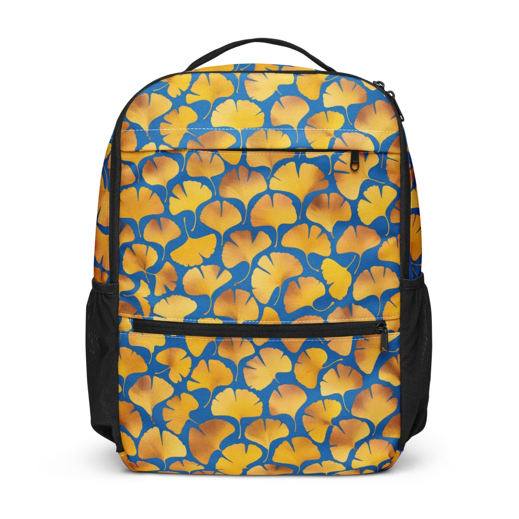 Blue Ginkgo on Utility Backpack — Front