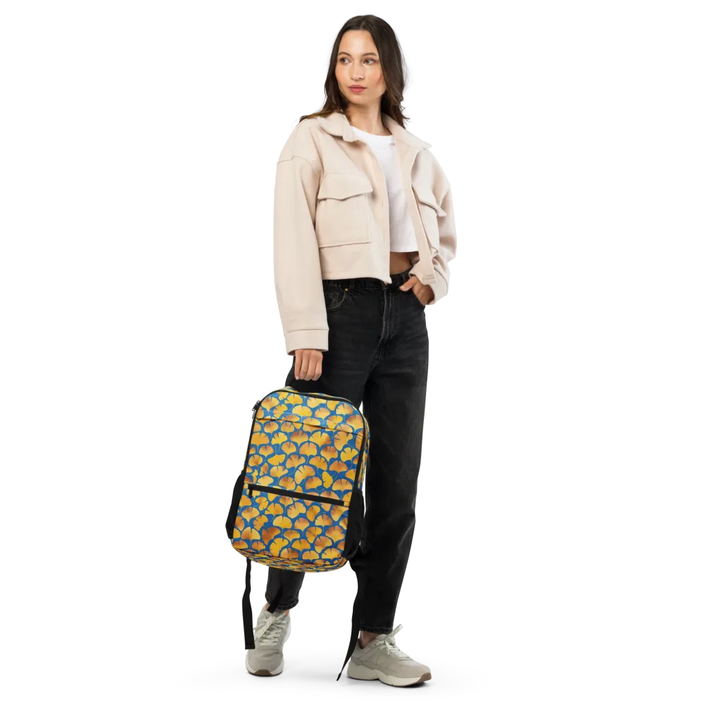 Blue Ginkgo on Utility Backpack — Front