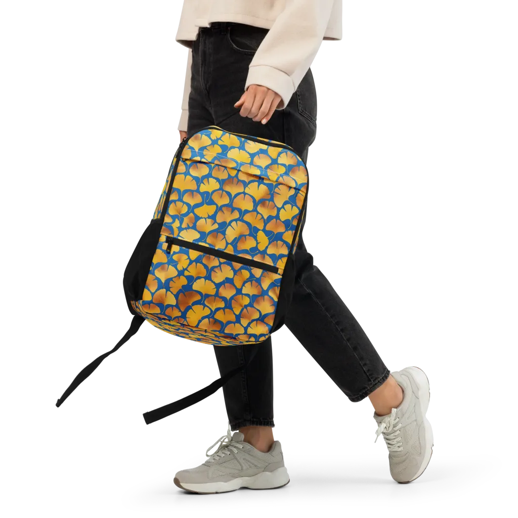 Blue Ginkgo on Utility Backpack — Front
