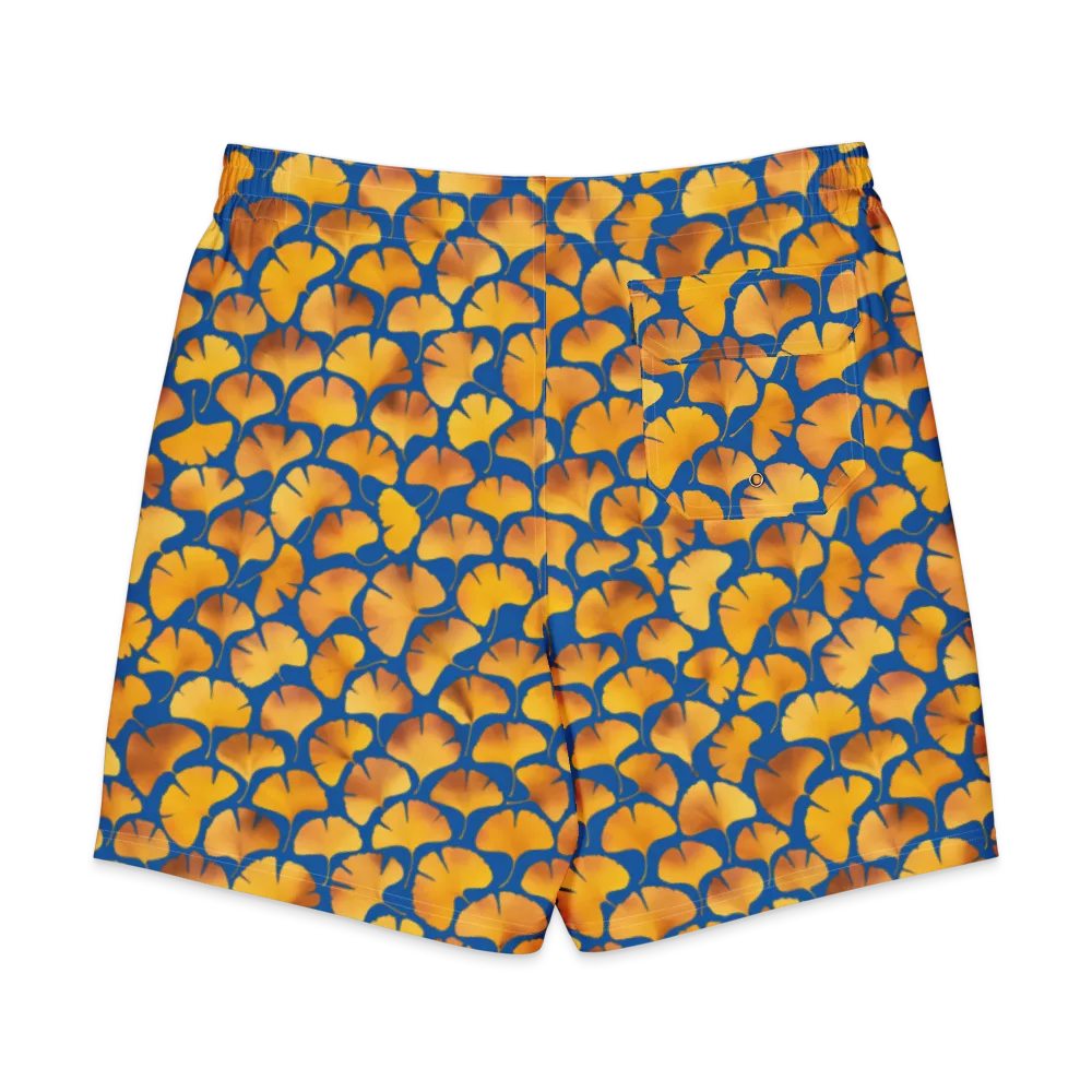 Blue Ginkgo on Men's Board Shorts — Back