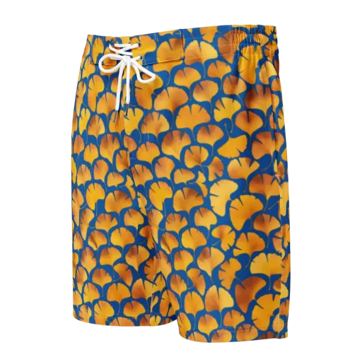 Blue Ginkgo on a Men's Board Shorts
