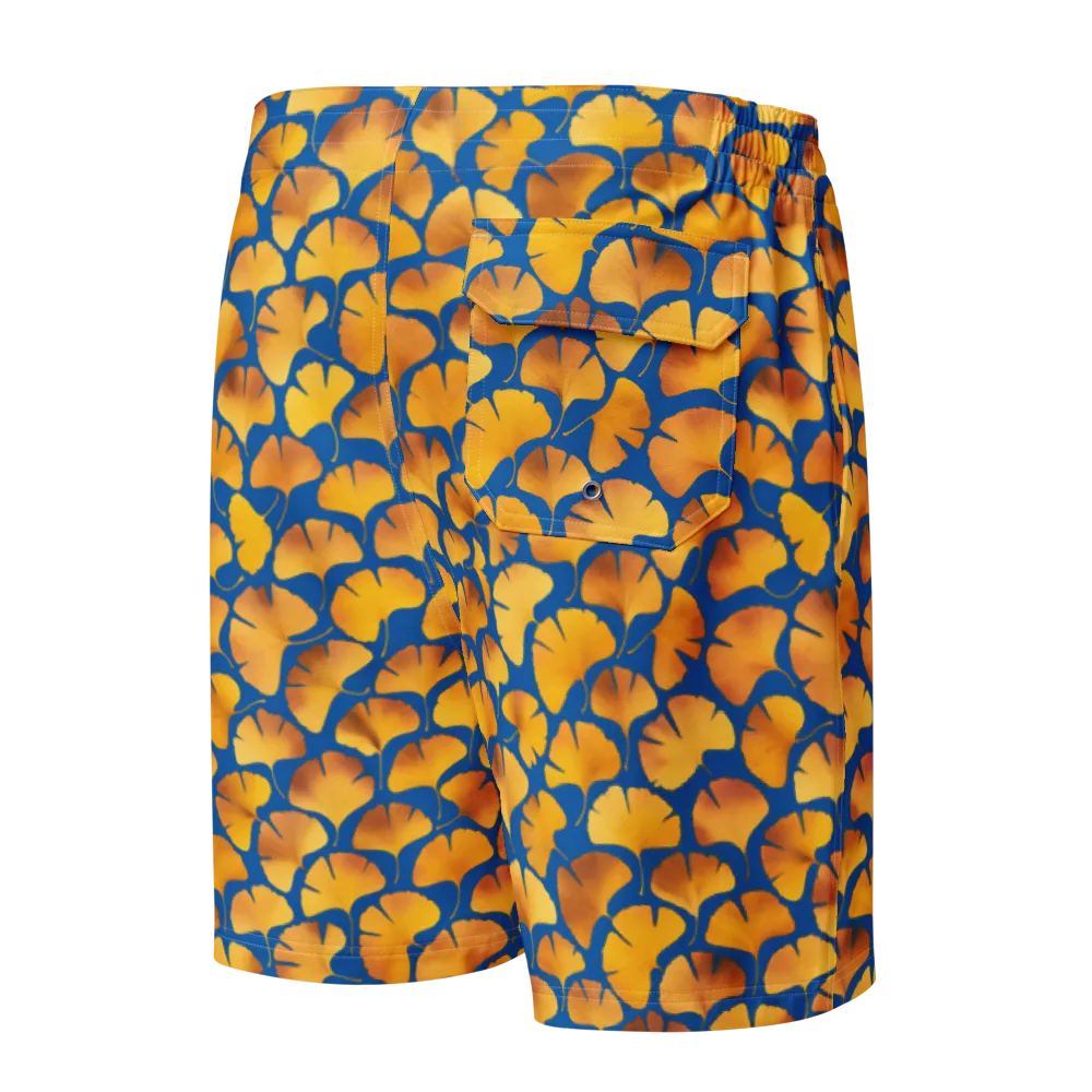Blue Ginkgo on Men's Board Shorts — Back